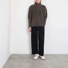 Pleated Half Zip Sweatshirt