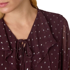 Printed Dobby Frill Blouse