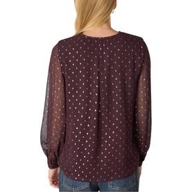 Printed Dobby Frill Blouse
