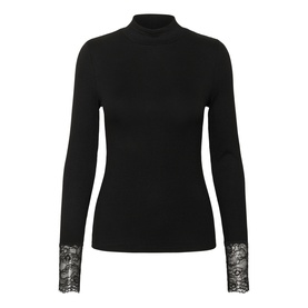 Omi Lace Trim Turtleneck Top