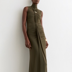 Colette Ruched Turtleneck Dress