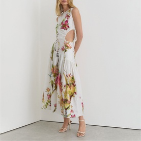 Bianca Linen Floral Print Dress