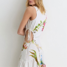 Bianca Linen Floral Print Dress
