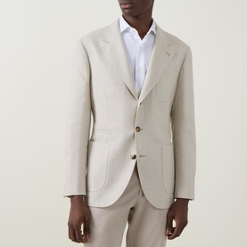 Prince of Wales Macro Single-Breasted Blazer