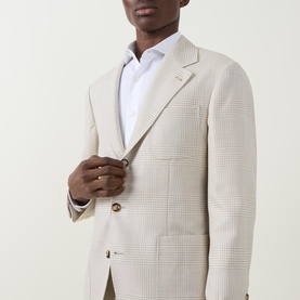 Prince of Wales Macro Single-Breasted Blazer