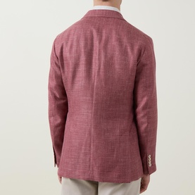 Diagonal Weave Single-Breasted Blazer