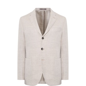 Herringbone Single-Breasted Blazer
