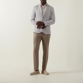 Micro Textured Single-Breasted Blazer