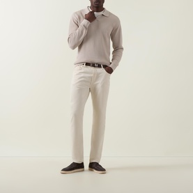 Ribbed Polo Sweater