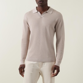 Ribbed Polo Sweater