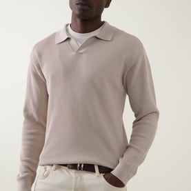 Ribbed Polo Sweater