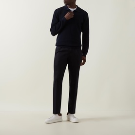Ribbed Polo Sweater