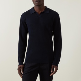 Ribbed Polo Sweater