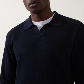Ribbed Polo Sweater