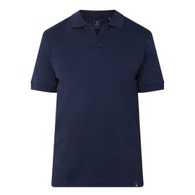 Rib-Knit Polo Shirt