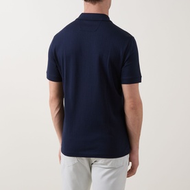 Rib-Knit Polo Shirt