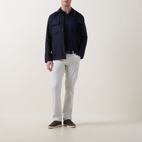 Rib-Knit Polo Shirt