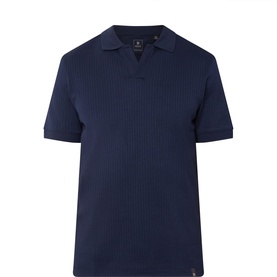 Rib-Knit Polo Shirt