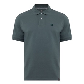 Boggi Milano Solid Logo Piqu&eacute; Polo Shirt in green, two-button placket, short sleeves, embroidered chest logo, piqu&eacute; cotton finish