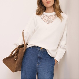 Lace Insert Sweatshirt