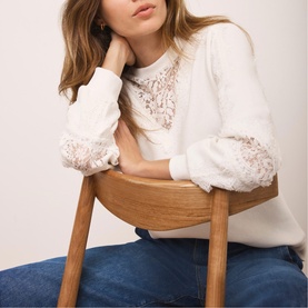 Lace Insert Sweatshirt