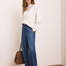 Lace Insert Sweatshirt