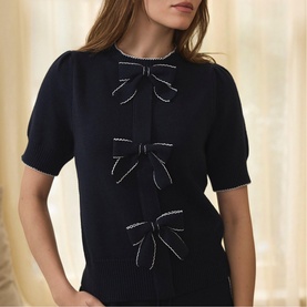 Bow Front Knitted Top
