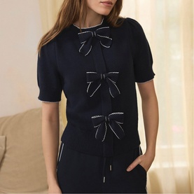 Bow Front Knitted Top