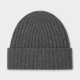 Logo Embroidered Ribbed Knit Beanie Hat