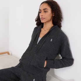 SRC Logo Knitted Zip Hoodie