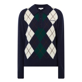 Argyle Knitted Polo Shirt