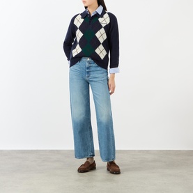 Argyle Knitted Polo Shirt