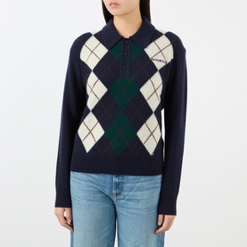 Argyle Knitted Polo Shirt