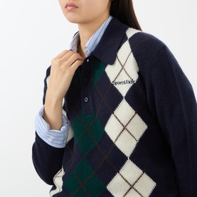 Argyle Knitted Polo Shirt