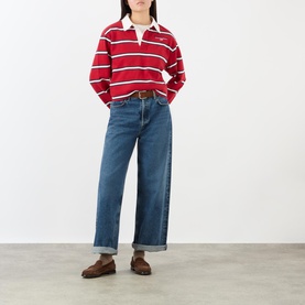 Nautical Logo Striped Rugby Sweatshirt