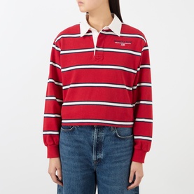 Nautical Logo Striped Rugby Sweatshirt