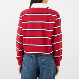 Nautical Logo Striped Rugby Sweatshirt