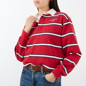 Nautical Logo Striped Rugby Sweatshirt