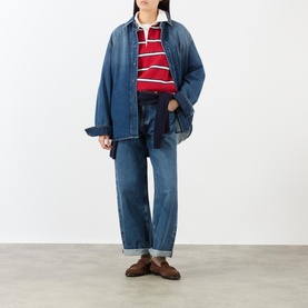 Nautical Logo Striped Rugby Sweatshirt