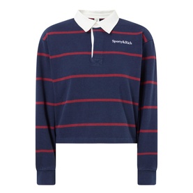 Serif Logo Striped Rugby Sweatshirt