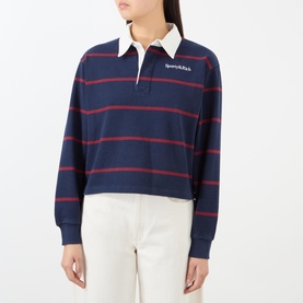 Serif Logo Striped Rugby Sweatshirt