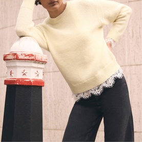 Lace Hem Sweater