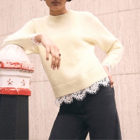 Lace Hem Sweater