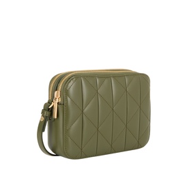 Quilted Emblem Logo Double Zip Camera Bag