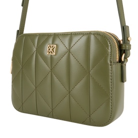 Quilted Emblem Logo Double Zip Camera Bag