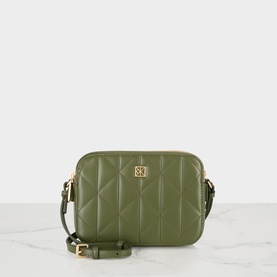 Quilted Emblem Logo Double Zip Camera Bag