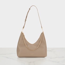 Pebbled Jewellery Chain Hobo Bag