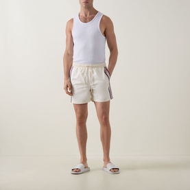 Retro Stripe Icon Logo Swim Shorts