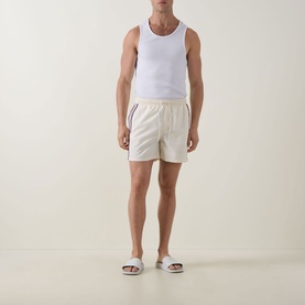 Retro Stripe Icon Logo Swim Shorts