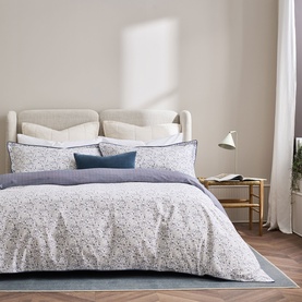 Disty Gingham Duvet Set Slate Blue